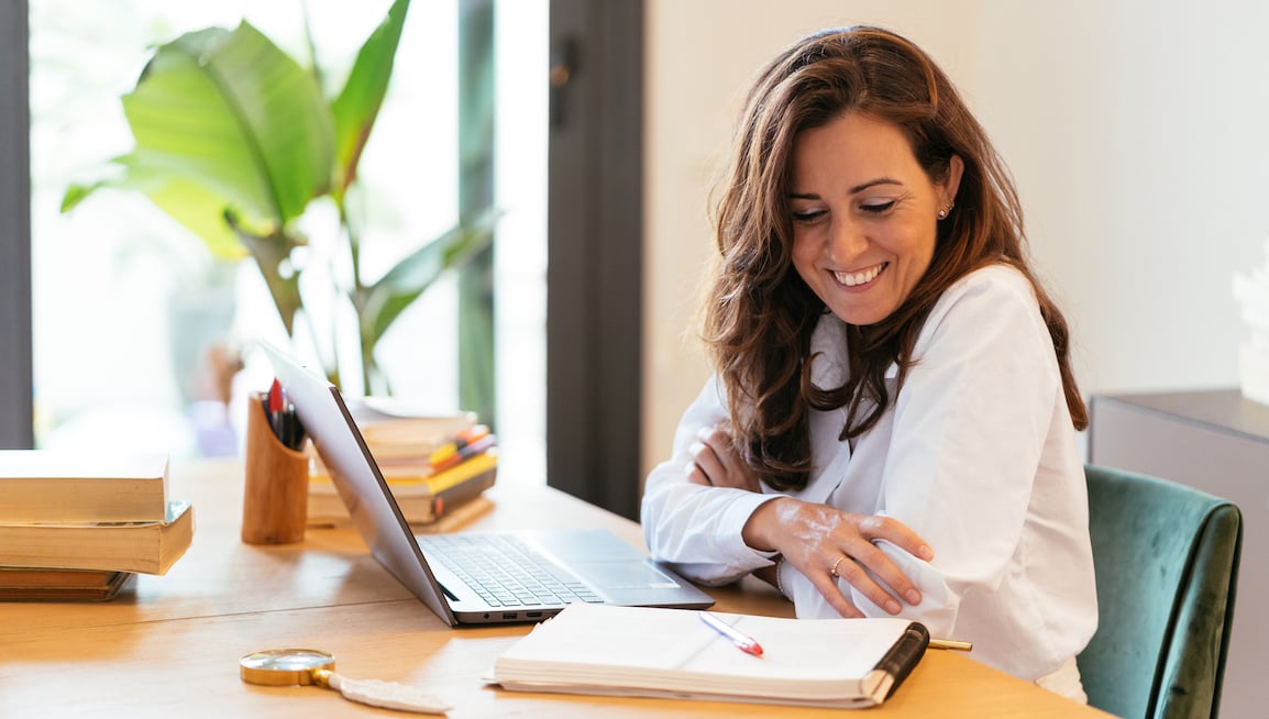 Woman focusing on career aspirations